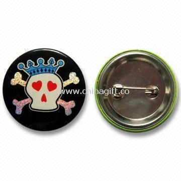 Adhesive Metal Badge with 4cm Diameter and Epoxy Surface