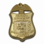 Hollow/3-D Police Badge with Soft Enamel Colors Filled small picture