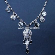 Matt Silver-plated Necklace Made of Czech Stone and Metal Chain China