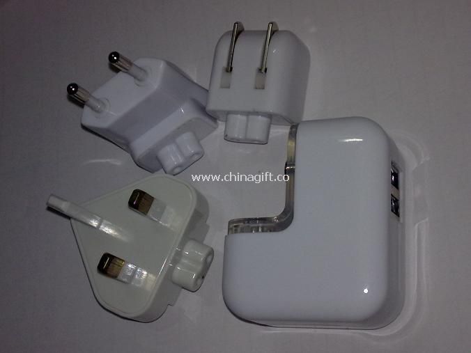 Dual USB Travel Charger Interchangeable Plug