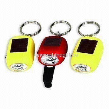 LED Keychain with Mini Solar and Dynamo Flashlight