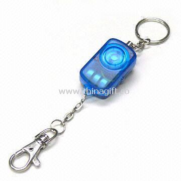 Mini Personal Alarm Keychain with LED Light and Three AG13/LR44 Button Batteries