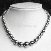 Pearl Necklace with High-polished and Brushed Finish Made of Stainless Steel