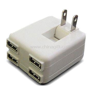 4-port USB Travel Charger for iPod with 5V DC/2A Power Output