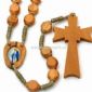 Catholic Rosary Necklace Made of Wooden Beads and Rope small pictures
