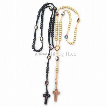 Wooden Bead Rosary Measures 21 Inches