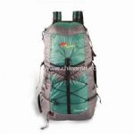 Hiking Bag with Multiple Zippered Pocket on Top Flap and Front Bungee Cord System small picture
