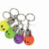 Flashing Smiley Bulb Keychain Made of Plastic with Light