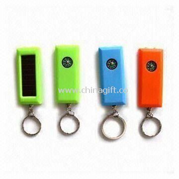 Solar LED Keychain Lights with Compass