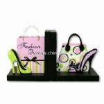 Wood Bookend with Shoe and Hand Bag Design small picture
