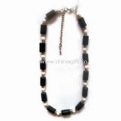 Fancy Necklace Made of Nature Stone Lava and White Coral