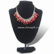Necklace Made of Red Coral and Chain