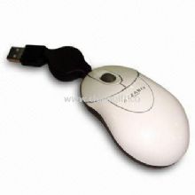 Mini USB Optical Mouse with Built-in Retractable Cable and 3-D Function China