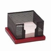 Metal Mesh Memo Holder with Wooden Base