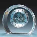 Crystal Desk Clock with Brass Skeleton Movement for retirement small picture