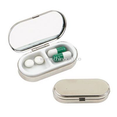 Metal Pill Box with Mirror
