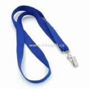 Blue Woven Lanyard with Metal Clip Made of Polyester