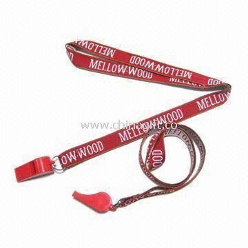 Woven Lanyard with Plastic Whistle
