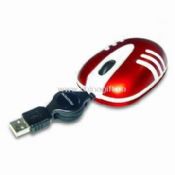 1,000dpi Mini Optical Mouse with Retractable USB Cable