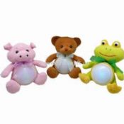 Battery-operated Novelty Flashing LED Night Lights in Shape of Plush Toys for Baby