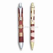 Wooden Pen with Push Function and Metal Clip