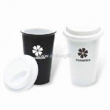 Cafe Ceramic Mugs with Removable Silicon Lid and 300ml Capacity China