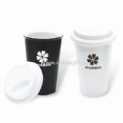 Cafe Ceramic Mugs with Removable Silicon Lid and 300ml Capacity