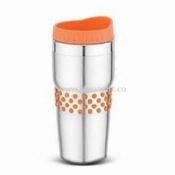 Travel Mug with Plastic Inner Made of Double Wall Stainless Steel