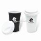 Cafe Ceramic Mugs with Removable Silicon Lid and 300ml Capacity small pictures