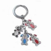 Dog-shaped Metal Keychain with Enamel Charms Decoration