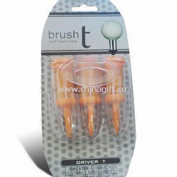 Brush Tee Set for Golf Made of PP and AS