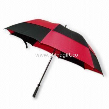 Golf Umbrella with Double-layer Canopy and Full Fiberglass Ribs