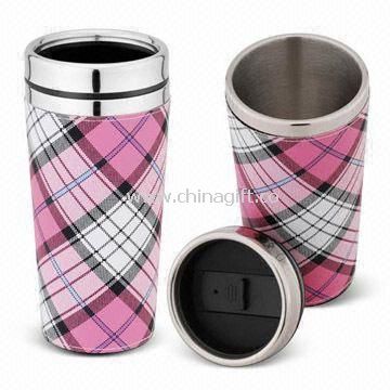 Stainless Steel Coffee Mug with Leather Wrap