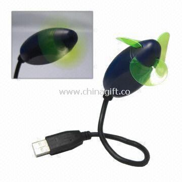 USB Fan with LED Light & On/ Off Switch and Flexible Neck