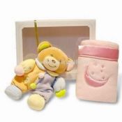 2-piece Baby Gift Set Includes stuffed Bear and Blanket