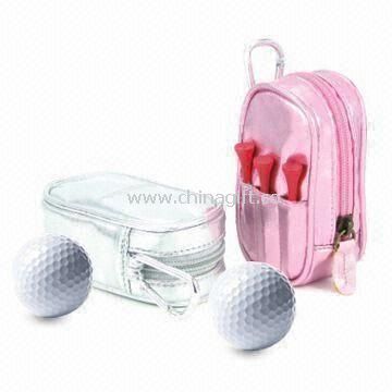 Shiny PU Leather Golf Ball Bag