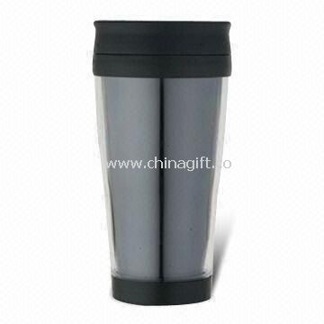 14oz Plastic Mug with Transparent Outer Cover