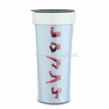 Double Wall Plastic Mug with Capacity of 16oz and Insert Paper