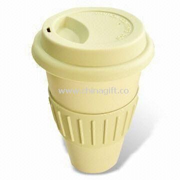 Double Wall Thermal Porcelain Mug with 450ml Capacity and Silicone Lid