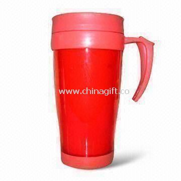 Double-walled Plastic Mug with 16oz Capacity