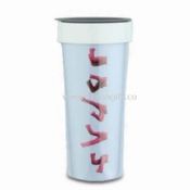 Double Wall Plastic Mug with Capacity of 16oz and Insert Paper