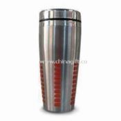 Double Wall Stainless Steel Mug with Colorful Rubber Strip