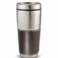 Stainless Steel Travel Mug with Leather Wrap small pictures