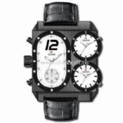 Metal Mens Watch with Alloy Case and PU Band