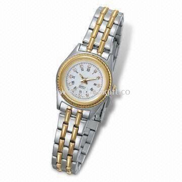 Metal Ladies Watch with Stainless Steel Case and Band