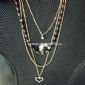 Braided Chain Necklace with Silver Plating and Rhinestone Decoration small pictures