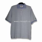 Short-sleeved Mens Golf T-shirt with Sewn Decoration