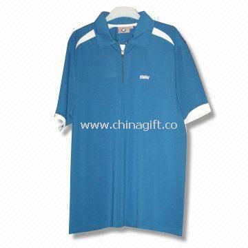 Short-sleeved Mens Golf T-shirt with Functional Fabric in Dry Fit