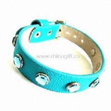 Leather Bracelet with PU and Alloy Stud Inlay China
