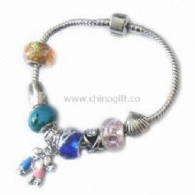 Pandora Bracelet Decorated with Metal Charms and Glazed Beads China
